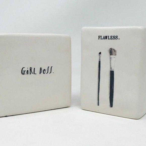 Lot of 2 Rae Dunn-Magenta-“FLAWLESS" Brush Holder - Picture 1 of 6